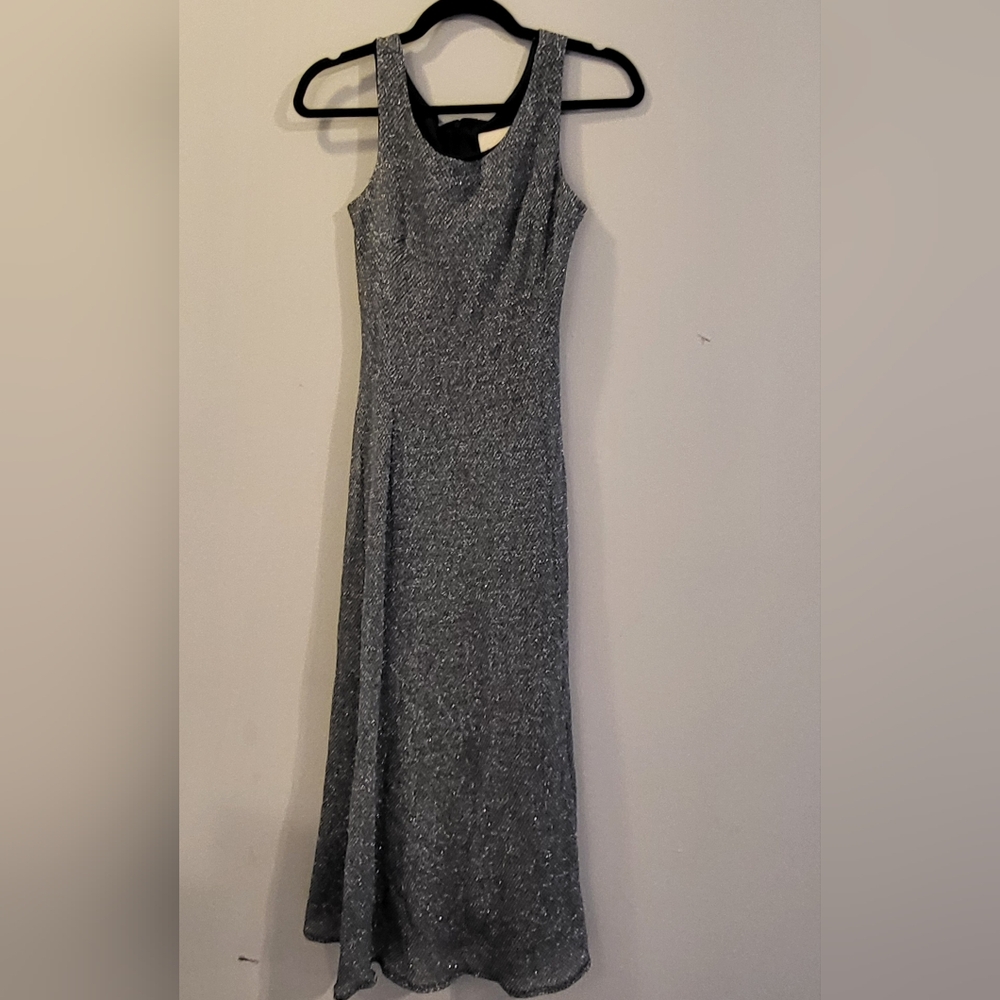 Lenovia glamorous silver Sleeveless long silver dress